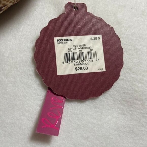 Reversible Halter Tie Bikini Top Junior Sz S Tan Black Animal Print Teal FLAW - Picture 9 of 15